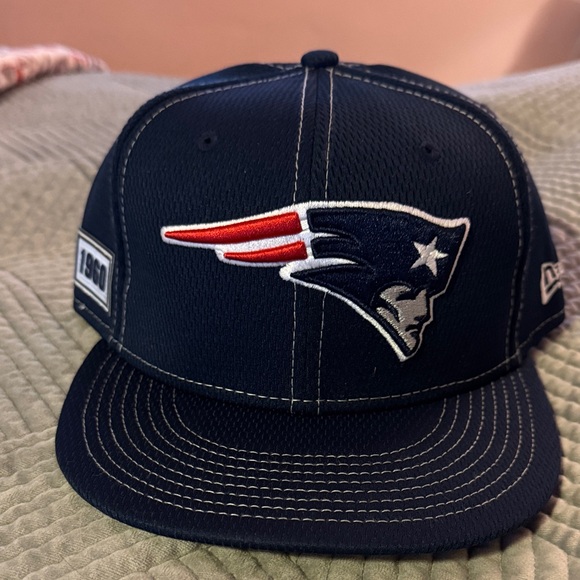 New Era Other - New Era New England Patriots Navy Blue flat brim fitted Hat never worn 7 5/8